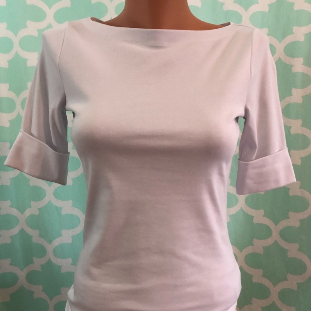 Lauren Ralph Lauren white boat neck Tee